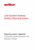 Oerlikon Reporting System SpeakUp FAQ